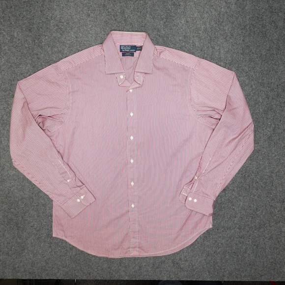 Polo Ralph Lauren Shirt Mens 17 Striped Regent Classic Fit Long Sleeve Dress - Picture 1 of 9